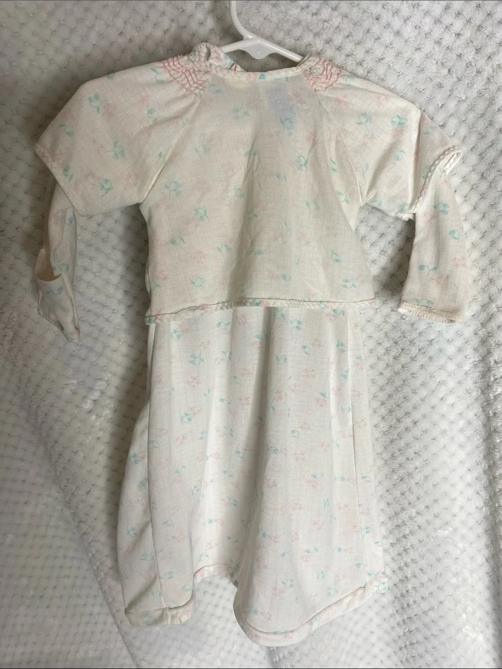 Very Vintage Carter's layette gown and over shirt Set with Pink and Mint Accents